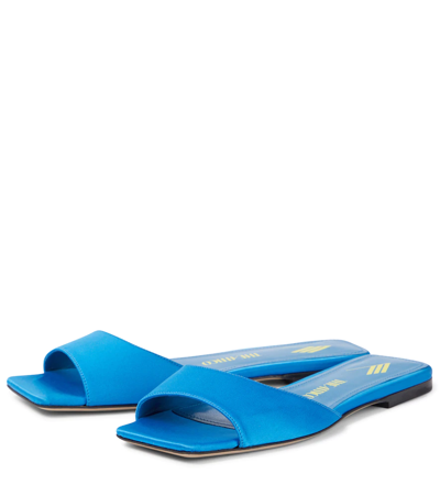 Shop Attico Devon Satin Sandals In Turquoise
