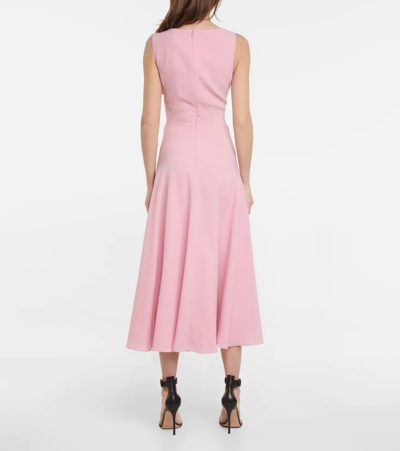 Shop Roksanda Brigitte Crêpe Midi Dress In Light Rose