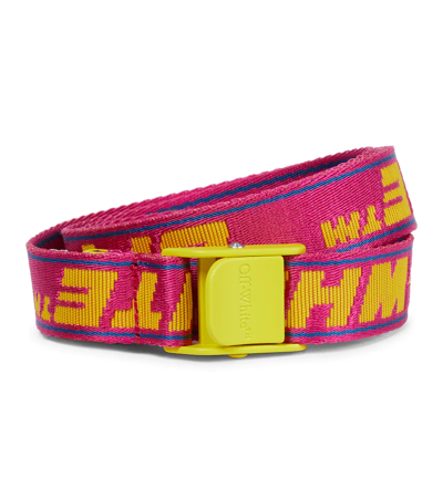 Shop Off-white Mini Industrial Belt In Fuchsia Yellow