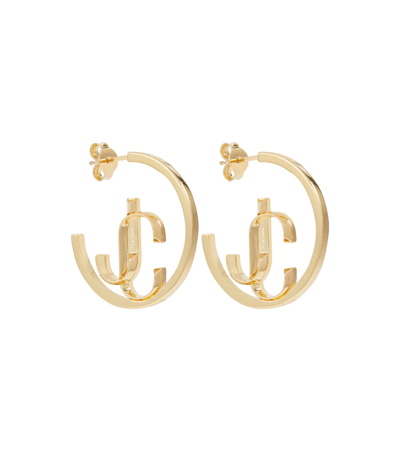 Shop Jimmy Choo Jc Hoop Earrings In Gold