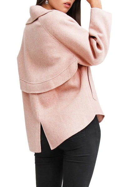 Belle & Bloom I'm Yours Double Breasted Wool Blend Coat In Blush