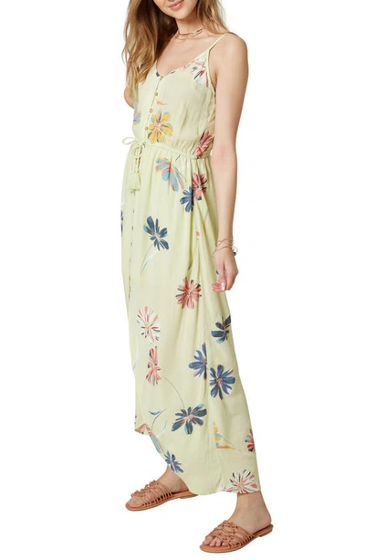 Shop O'neill Pamela Floral Print Maxi Dress In Mint