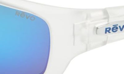Revo Jasper 61mm Rectangular Polarized Sunglasses In Matte Crystal/ H2o Blue