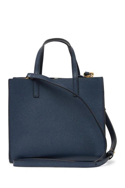 Marc Jacobs Mini Grind Coated Leather Tote In Blue Sea