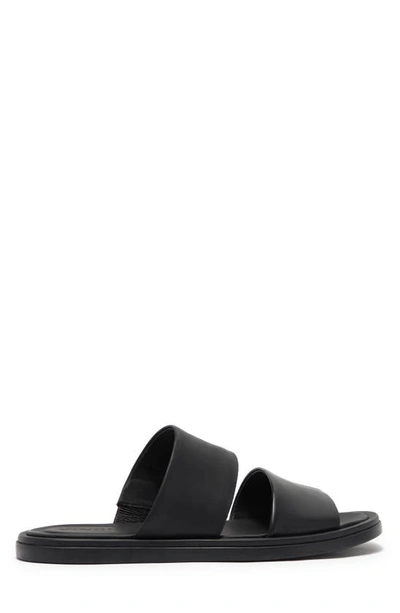 Shop Vince Diego Leather Slide Sandal In Black