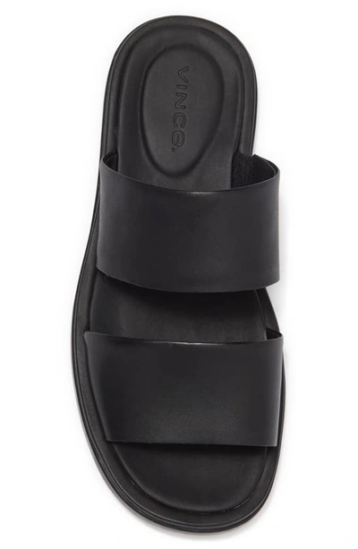 Shop Vince Diego Leather Slide Sandal In Black