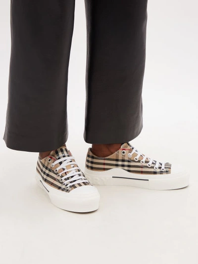 BURBERRY VINTAGE CHECK CANVAS TRAINERS 
