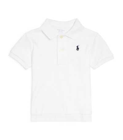 Shop Ralph Lauren Cotton Logo Polo Shirt (3-24 Months) In White