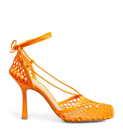 Shop Bottega Veneta Mesh Stretch Sandals 90 In Orange