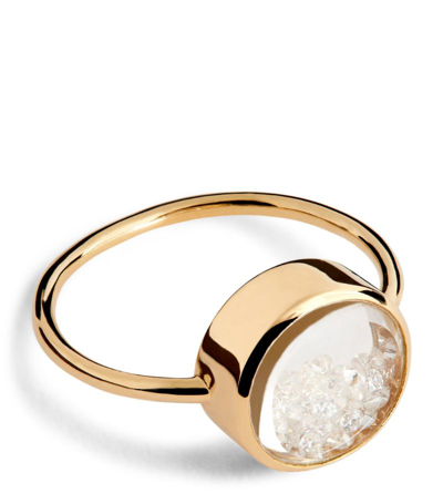 Shop Moritz Glik Yellow Gold And Diamond Core Shaker Ring