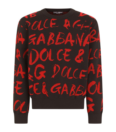 Shop Dolce & Gabbana All-over Logo Sweater In Multi