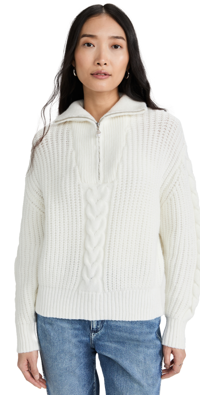 Shop Moon River Ribbed Knit Sweater In Ivory