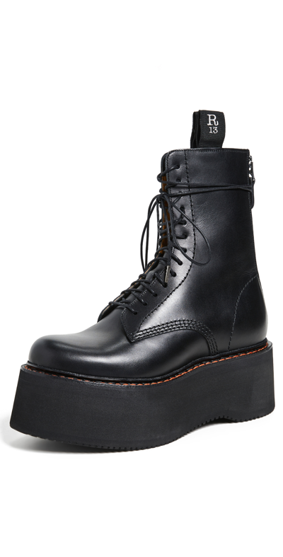 Shop R13 Combat Stack Boots Black