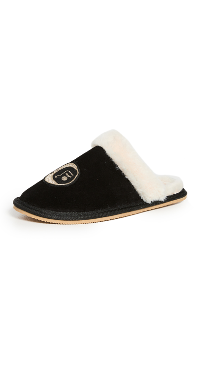 Shop Soludos Full Moon Cozy Slippers In Black