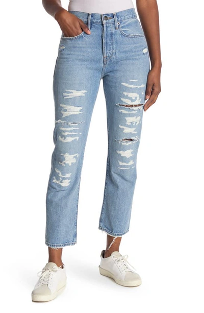 Shop Frame Le Original Ripped High Waist Crop Jeans In Daphne Mend