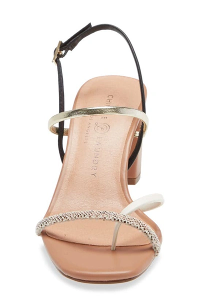 Shop Chinese Laundry Yanna Strappy Sandal In Gold/ Black Faux Leather