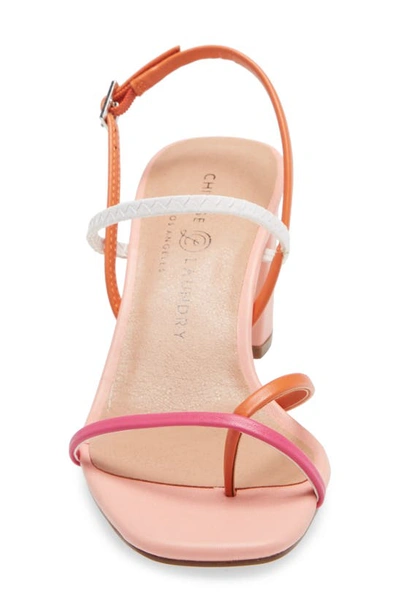 Shop Chinese Laundry Yanna Strappy Sandal In Orange/ Hot Pink Faux Leather