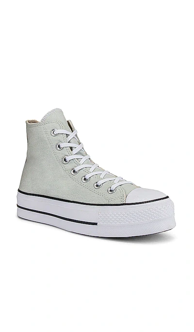 Shop Converse Chuck Taylor All Star Lift Canvas Platform Sneaker In Light Silver  Black  & White