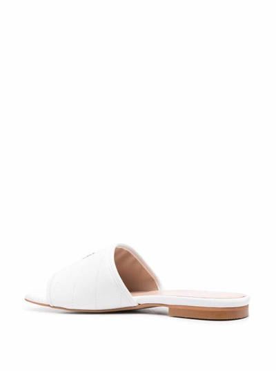 Shop Pinko Woman's Molly White Leather Mules