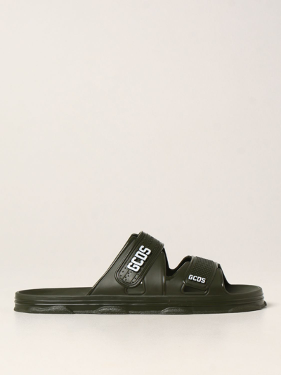 Shop Gcds Rubber Sandal With Logo In Green