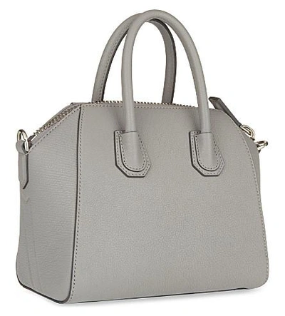 Shop Givenchy Antigona Mini Soft-grained Leather Tote In Pearl Grey