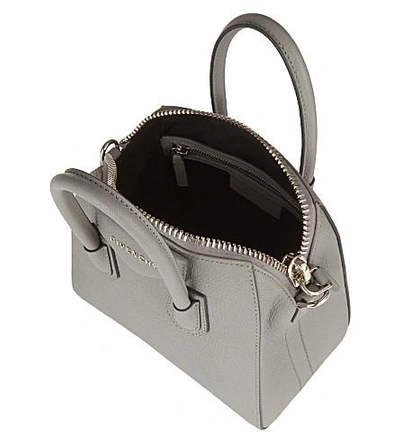 Shop Givenchy Antigona Mini Soft-grained Leather Tote In Pearl Grey