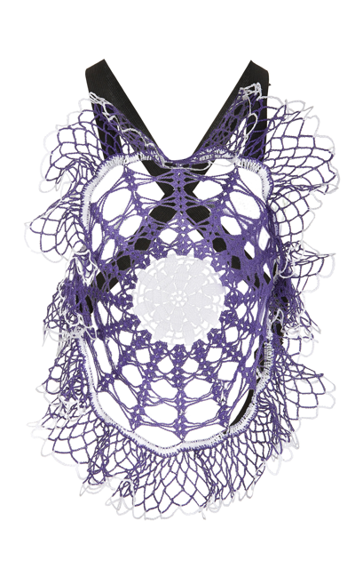 Shop Diotima Women's Web Crocheted Cotton Top In Purple,brown