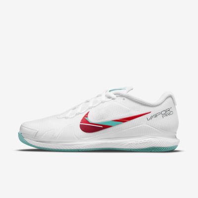 Shop Nike Court Air Zoom Vapor Pro Women's Hard Court Tennis Shoes In White,habanero Red,pomegranate,washed Teal
