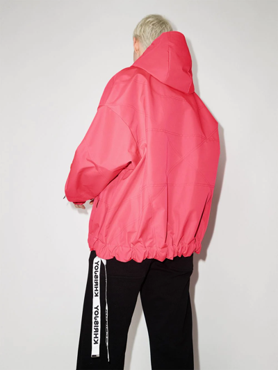 Shop Khrisjoy Logo-strap Hooded Jacket In Rosa