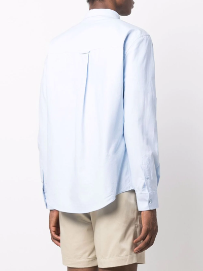 Shop Ami Alexandre Mattiussi Button-down Ami De Coeur Shirt In Blue