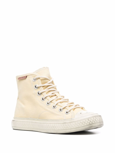 Shop Acne Studios Ballow Tumbled High-top Sneakers In Gelb
