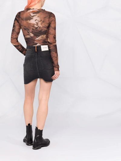 Shop Heron Preston Open Side Belt Denim Skirt In Black