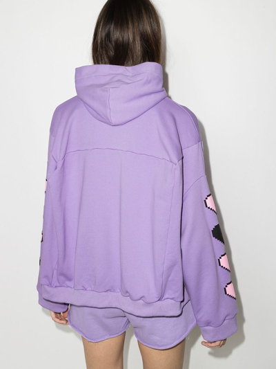 Shop Natasha Zinko Queen Pixelated-print Hoodie In Violett