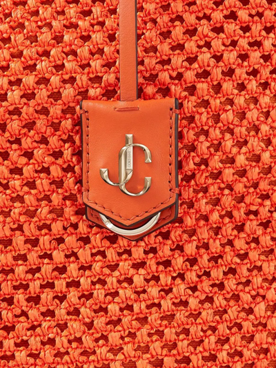 Shop Jimmy Choo Nine2five Logo-patch Tote Bag In Orange