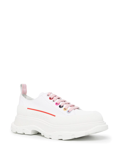 Alexander Mcqueen Tread Slik Anvas Trainers With Multicolor Eyelets -  Atterley In White | ModeSens