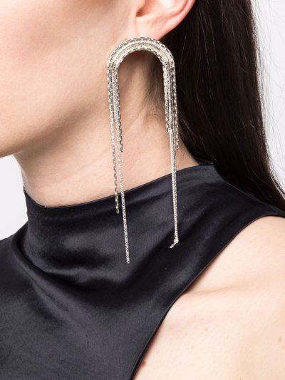 Shop Wouters & Hendrix Serpentine Falling Chains Statement Earring In Silber