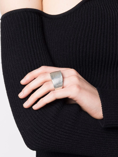 Shop Wouters & Hendrix Serpentine Statement Wave Ring In Silber