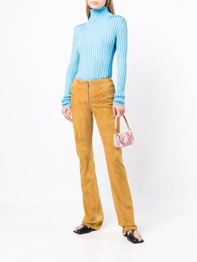Galvan Rib-knit Roll-neck Jumper In Blue