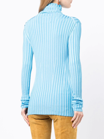 Galvan Rib-knit Roll-neck Jumper In Blue