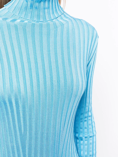 Galvan Rib-knit Roll-neck Jumper In Blue