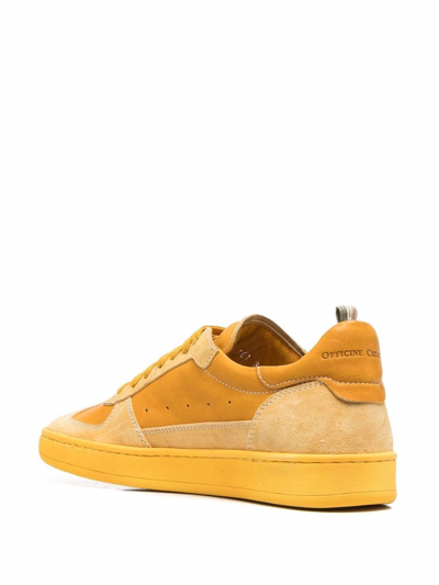 Officine Creative Two-tone Suede Sneakers In Gelb