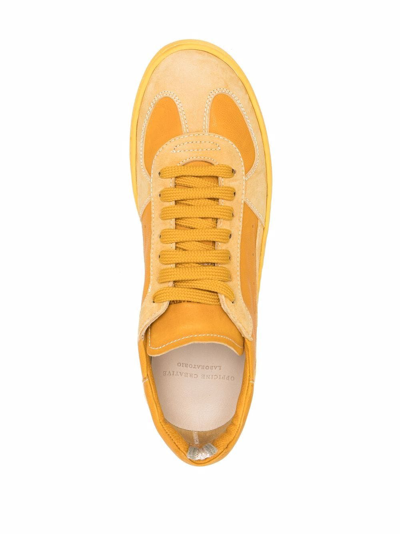 Officine Creative Two-tone Suede Sneakers In Gelb