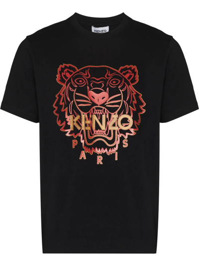 Shop Kenzo Tear Of The Tiger Crew-neck T-shirt In Schwarz