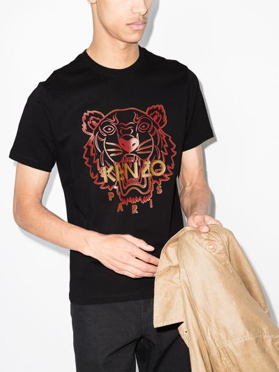 Shop Kenzo Tear Of The Tiger Crew-neck T-shirt In Schwarz
