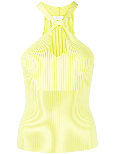 Shop Jonathan Simkhai Andrea Fitted Tank Top In Green