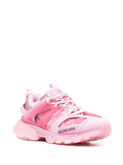 Shop Balenciaga Track Clear Sole Sneakers In Rosa