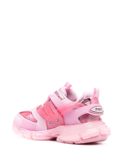 Shop Balenciaga Track Clear Sole Sneakers In Rosa