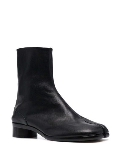 Maison Margiela Tabi High-ankle Leather Boots In Black