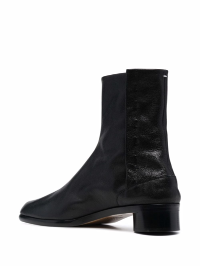 Shop Maison Margiela Tabi 30mm Leather Ankle Boots In Black