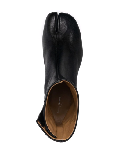 Maison Margiela Tabi High-ankle Leather Boots In Black